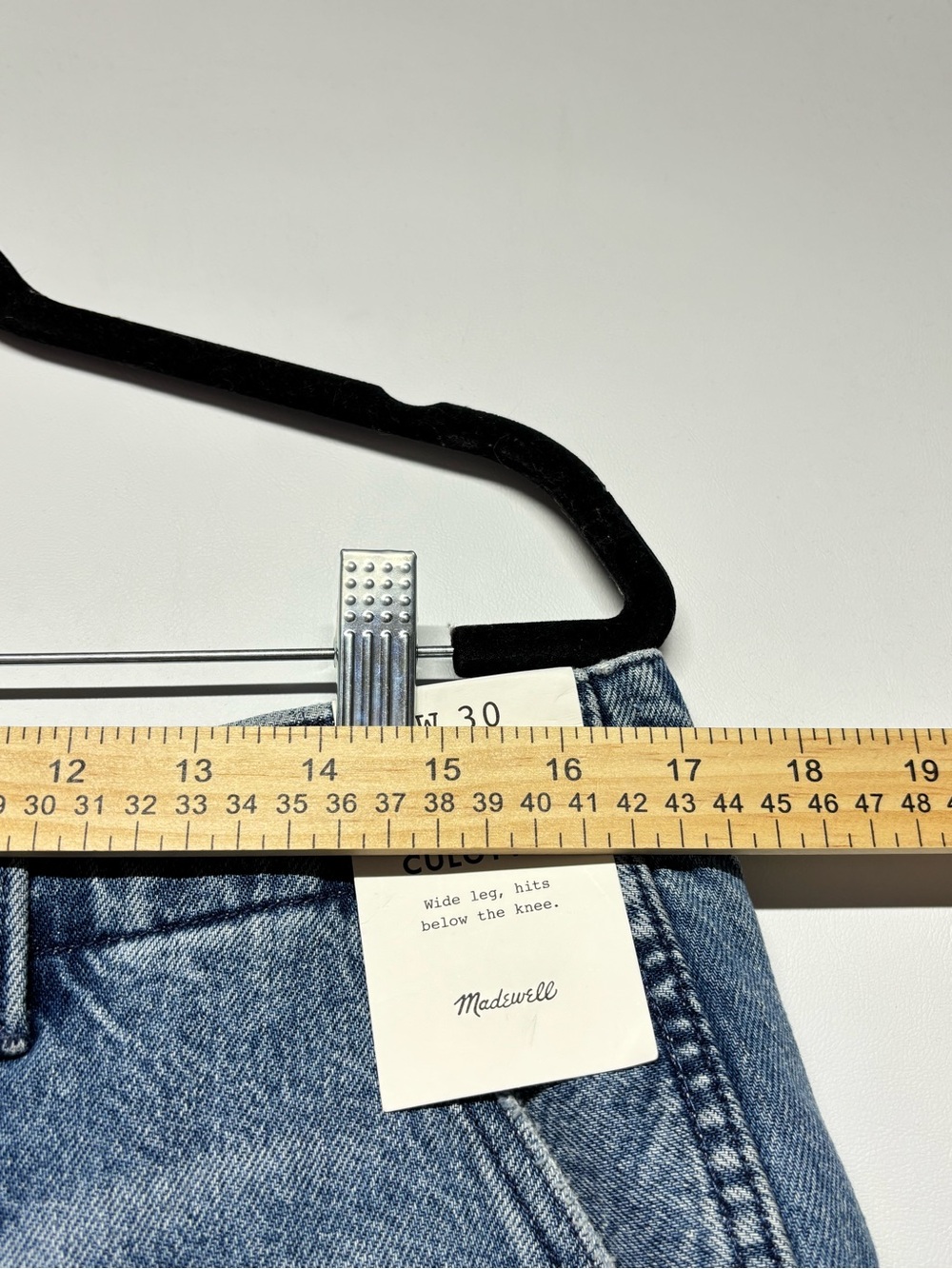 ✨Madewell Denim Culottes Blue Wide-Leg Cropped Jeans Size W30 - Picture 12 of 16